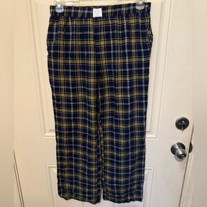 Fashion Nova Navy and Yellow Plaid Joggers